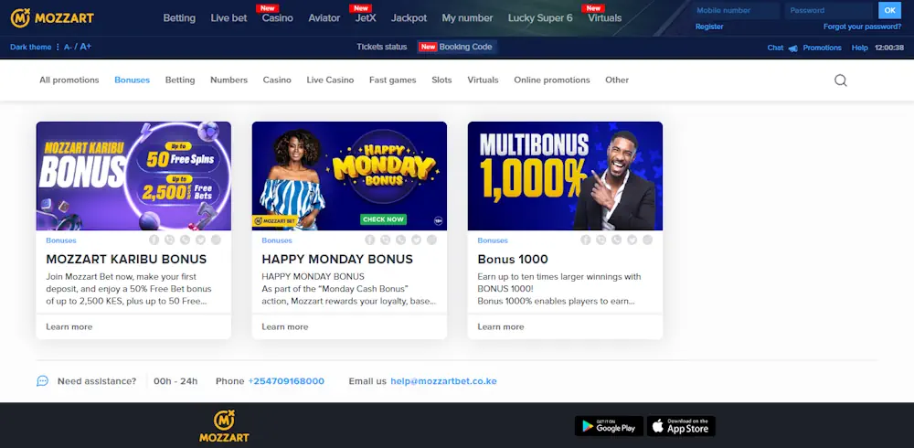 Mozzartbet Bonuses Screenshot